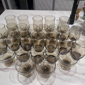 Vintage Libbey Tawney accent brown smoke